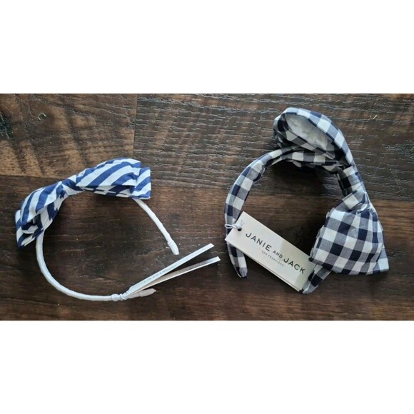 Janie and Jack Lot Of 2 Side  Bow headbands Hair Band NWT one size accessory new - Picture 1 of 5